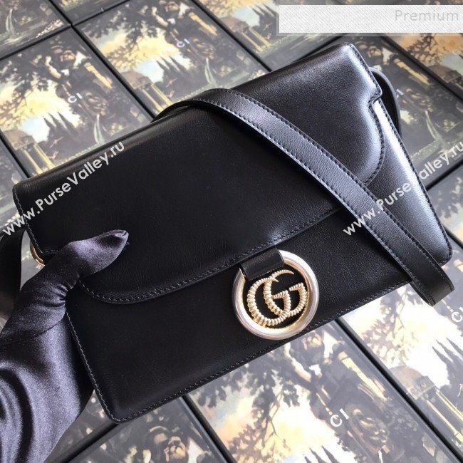 Gucci Small Leather Circle GG Shoulder Bag 589474 Black 2019 (DLH-9090709)