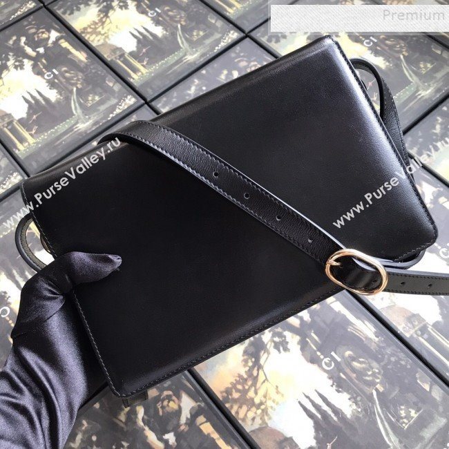 Gucci Small Leather Circle GG Shoulder Bag 589474 Black 2019 (DLH-9090709)