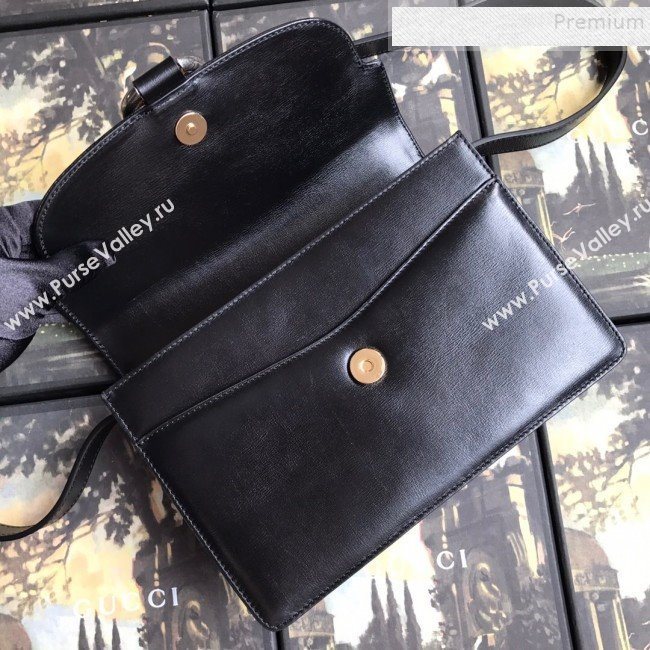 Gucci Small Leather Circle GG Shoulder Bag 589474 Black 2019 (DLH-9090709)