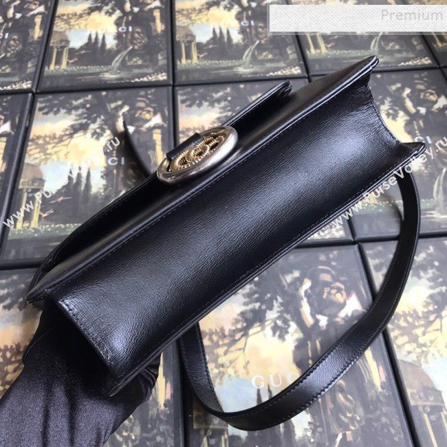 Gucci Small Leather Circle GG Shoulder Bag 589474 Black 2019 (DLH-9090709)