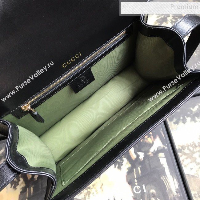 Gucci Small Leather Circle GG Shoulder Bag 589474 Black 2019 (DLH-9090709)