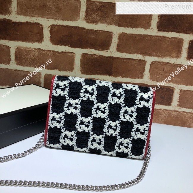 Gucci Dionysus Mini GG Tweed Chain Bag 401231 Black 2019 (MINGH-9090714)
