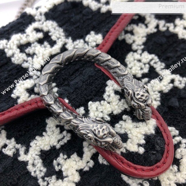 Gucci Dionysus Mini GG Tweed Chain Bag 401231 Black 2019 (MINGH-9090714)