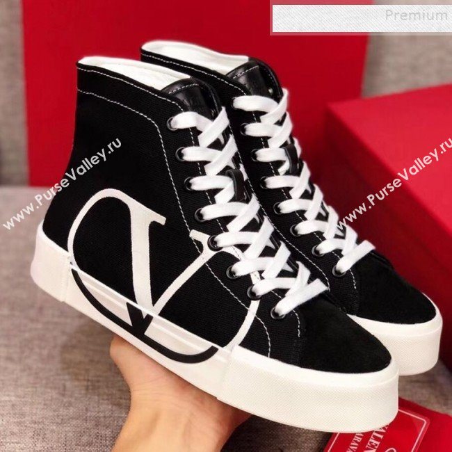 Valentino VLogo Canvas High-Top Sneakers Black 2019 (MD-9090311)