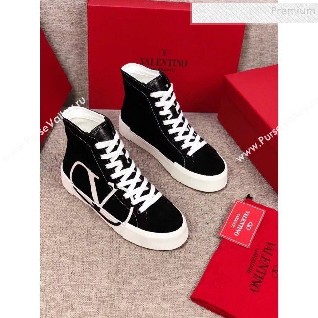 Valentino VLogo Canvas High-Top Sneakers Black 2019 (MD-9090311)