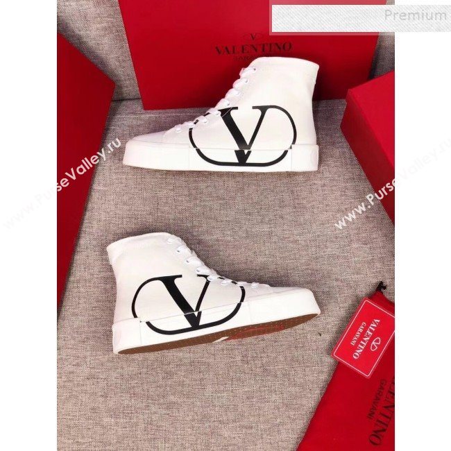 Valentino VLogo Canvas High-Top Sneakers White 2019 (MD-9090310)