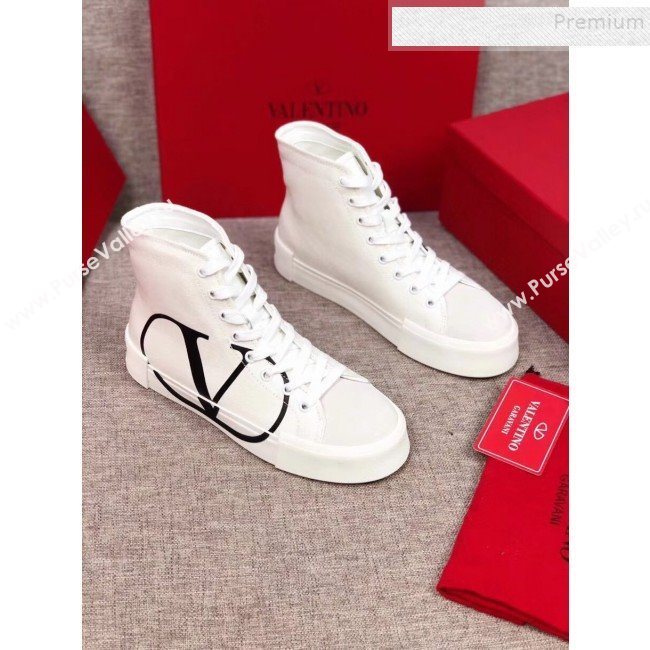 Valentino VLogo Canvas High-Top Sneakers White 2019 (MD-9090310)