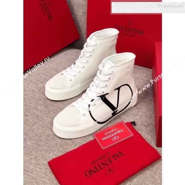 Valentino VLogo Canvas High-Top Sneakers White 2019 (MD-9090310)