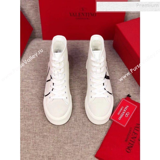 Valentino VLogo Canvas High-Top Sneakers White 2019 (MD-9090310)