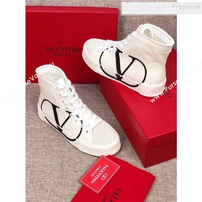 Valentino VLogo Canvas High-Top Sneakers White 2019 (MD-9090310)