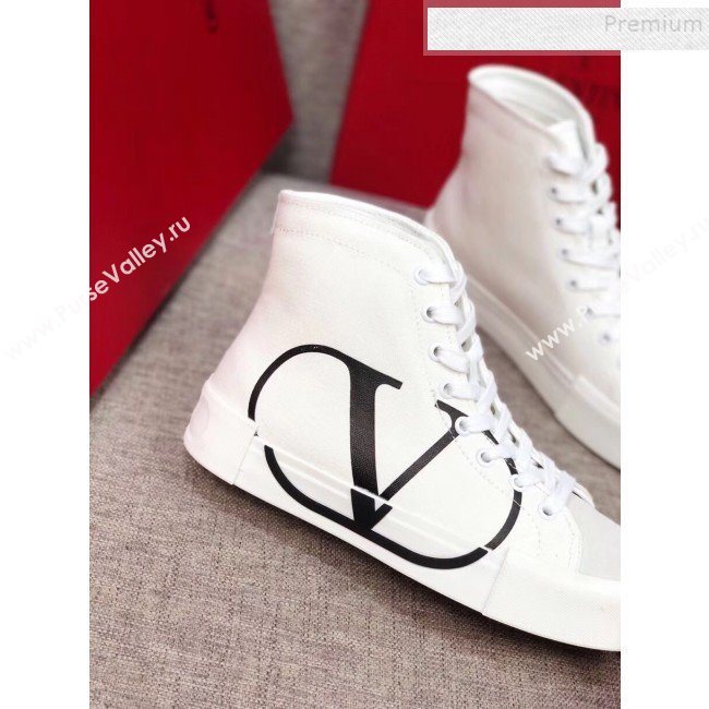 Valentino VLogo Canvas High-Top Sneakers White 2019 (MD-9090310)