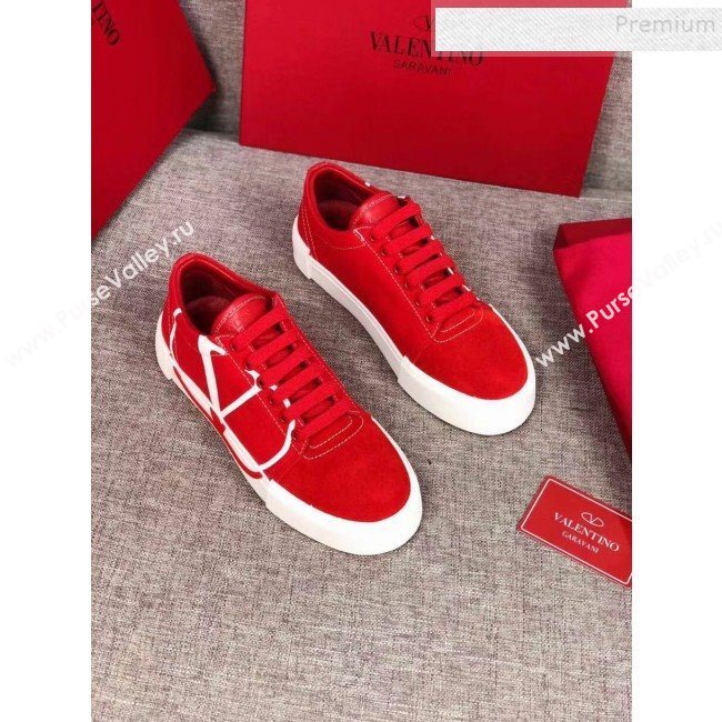 Valentino VLogo Canvas Low-Top Sneakers Red 2019 (MD-9090307)