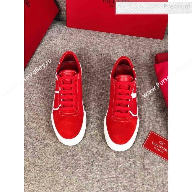 Valentino VLogo Canvas Low-Top Sneakers Red 2019 (MD-9090307)