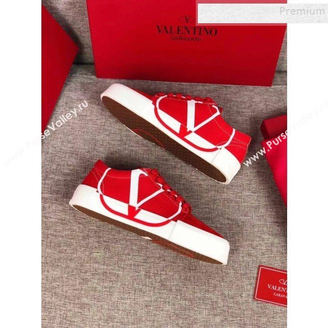 Valentino VLogo Canvas Low-Top Sneakers Red 2019 (MD-9090307)