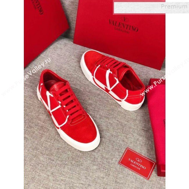 Valentino VLogo Canvas Low-Top Sneakers Red 2019 (MD-9090307)