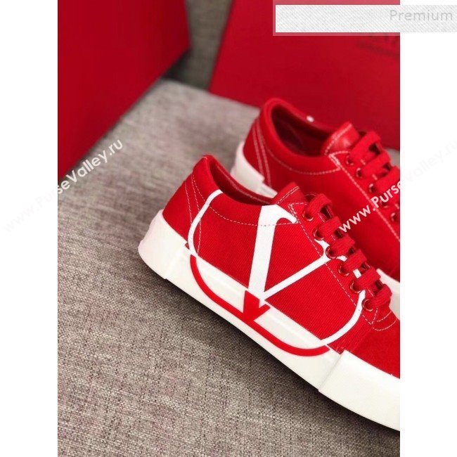 Valentino VLogo Canvas Low-Top Sneakers Red 2019 (MD-9090307)