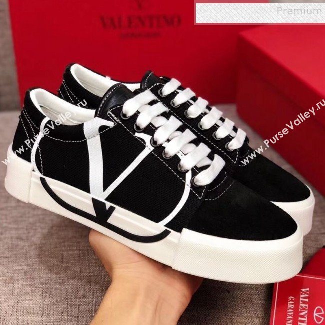 Valentino VLogo Canvas Low-Top Sneakers Black 2019 (MD-9090309)
