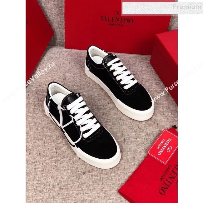 Valentino VLogo Canvas Low-Top Sneakers Black 2019 (MD-9090309)
