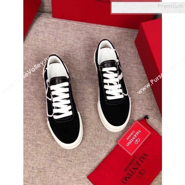Valentino VLogo Canvas Low-Top Sneakers Black 2019 (MD-9090309)