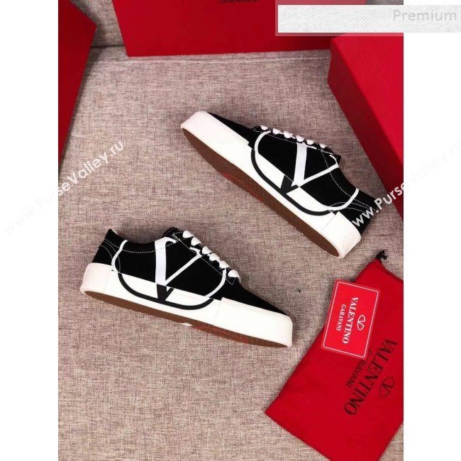 Valentino VLogo Canvas Low-Top Sneakers Black 2019 (MD-9090309)