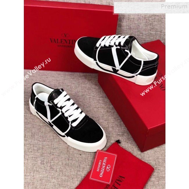 Valentino VLogo Canvas Low-Top Sneakers Black 2019 (MD-9090309)