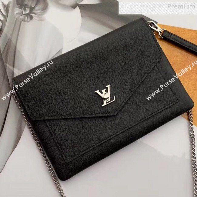 Louis Vuitton Pochette Mylockme Envelope Clutch Chain Bag M63926 Black 2019 (KIKI-9091155)