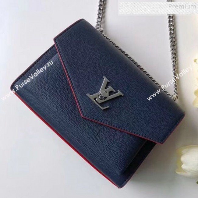 Louis Vuitton Mylockme BB Chain Shoulder Bag M53196 Navy Blue 2019 (KIKI-9091156)