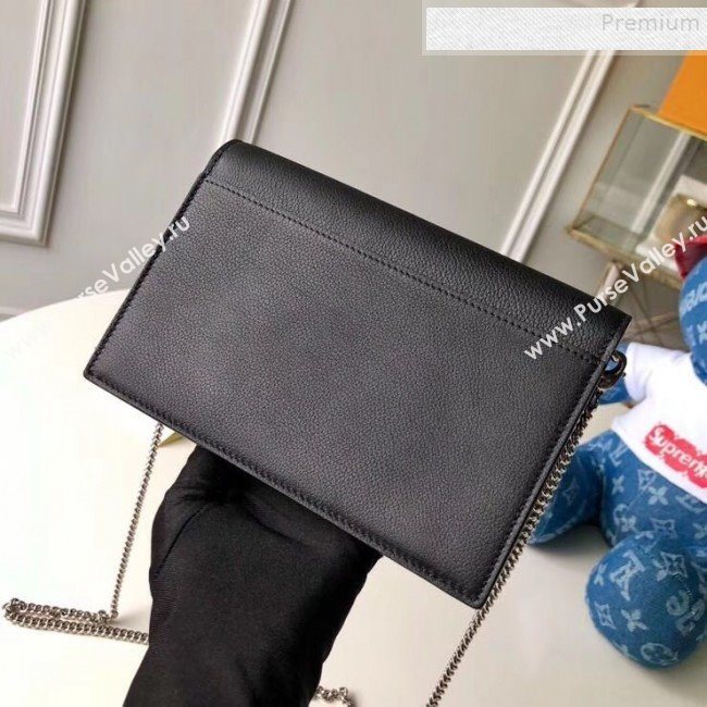 Louis Vuitton Pochette Mylockme Envelope Chain Shoulder Bag M63471 Black 2019 (KIKI-9091158)