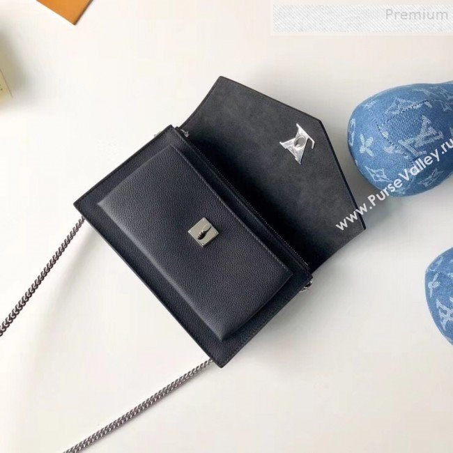 Louis Vuitton Pochette Mylockme Envelope Chain Shoulder Bag M63471 Black 2019 (KIKI-9091158)