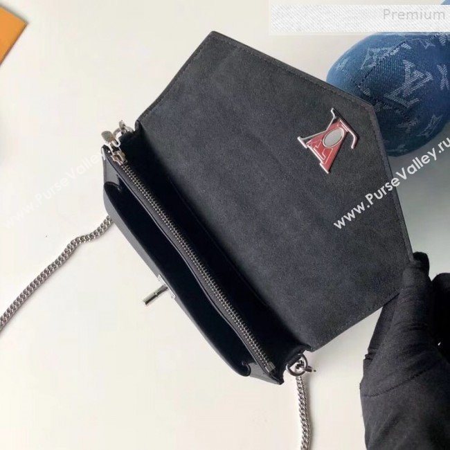 Louis Vuitton Pochette Mylockme Envelope Chain Shoulder Bag M63471 Black 2019 (KIKI-9091158)