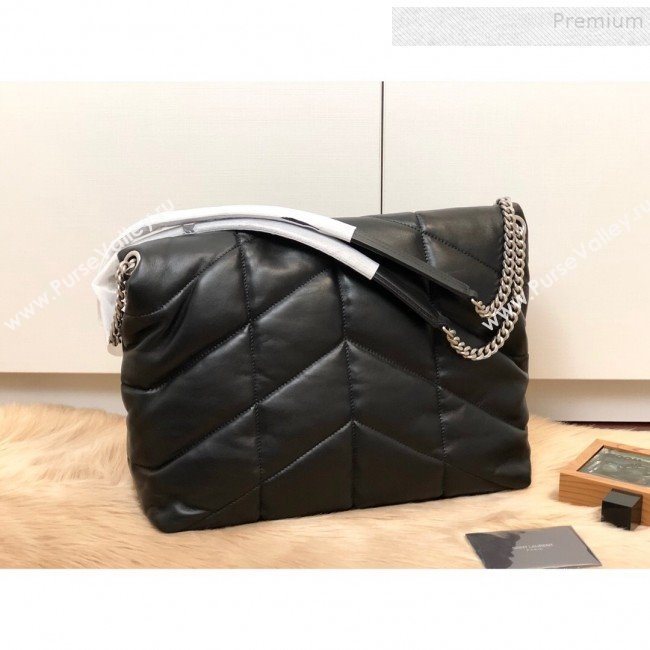 Saint Laurent Loulou Puffer Medium Shoulder Bag in Quilted Lambskin 577475 Black 2019 (KTSD-9091010)