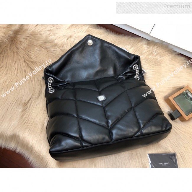 Saint Laurent Loulou Puffer Medium Shoulder Bag in Quilted Lambskin 577475 Black 2019 (KTSD-9091010)