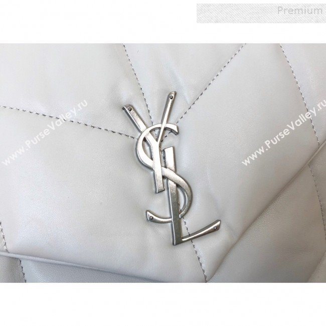 Saint Laurent Loulou Puffer Medium Shoulder Bag in Quilted Lambskin 577475 White 2019 (KTSD-9091011)