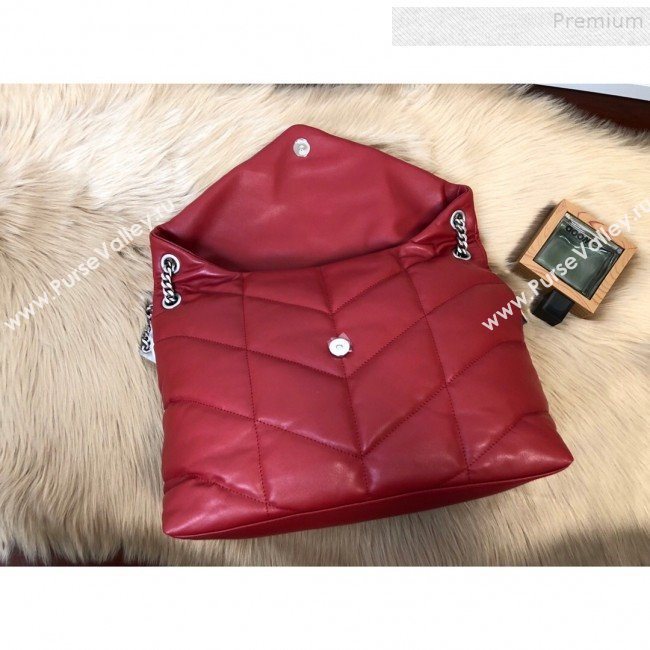Saint Laurent Loulou Puffer Medium Shoulder Bag in Quilted Lambskin 577475 Red 2019 (KTSD-9091012)