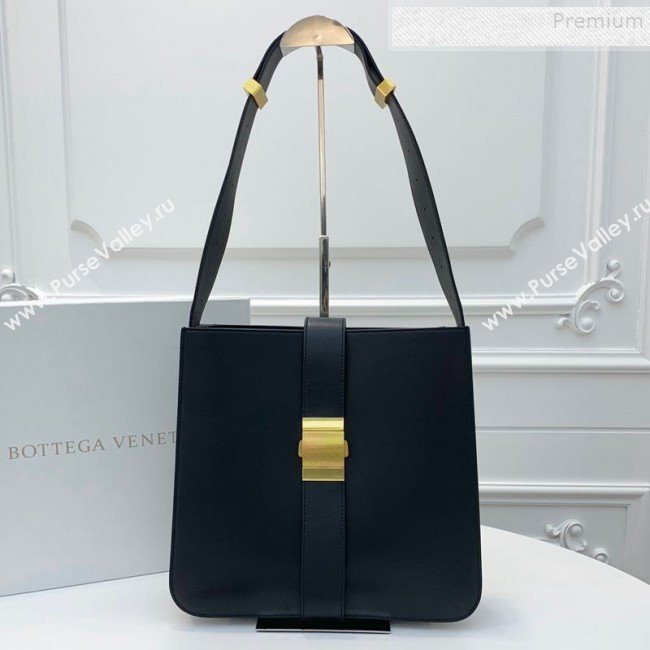 Bottega Veneta Marie Lambskin Shoulder Bag Black 2019  (WEIP-9091030)