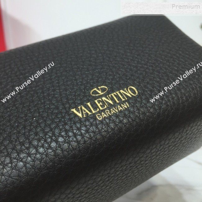 Valentino Rockstud Grainy Calfskin Mini Crossbody Bag Black 2019 (XYD-9090902)