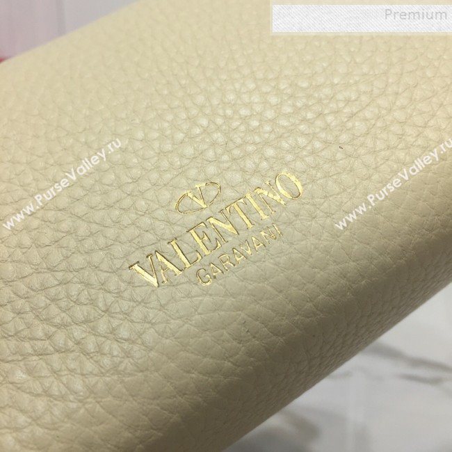 Valentino Rockstud Grainy Calfskin Mini Crossbody Bag White 2019 (XYD-9090904)