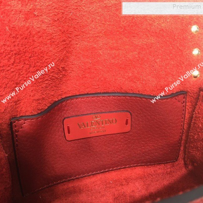 Valentino Rockstud Grainy Calfskin Mini Crossbody Bag Red 2019 (XYD-9090905)
