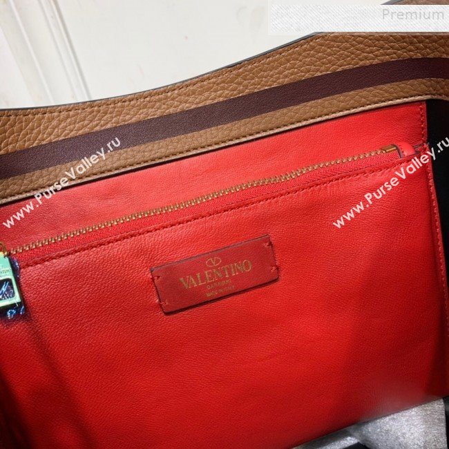 Valentino Grained Leather VLogo Hobo Bag Brown 2019 (XYD-9090917)