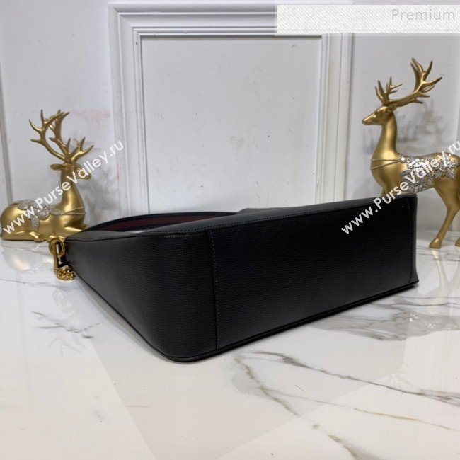 Valentino Grained Leather VLogo Hobo Bag Black 2019 (XYD-9090918)