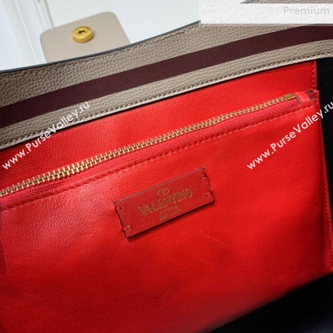 Valentino Grained Leather VLogo Hobo Bag Grey 2019 (XYD-9090920)