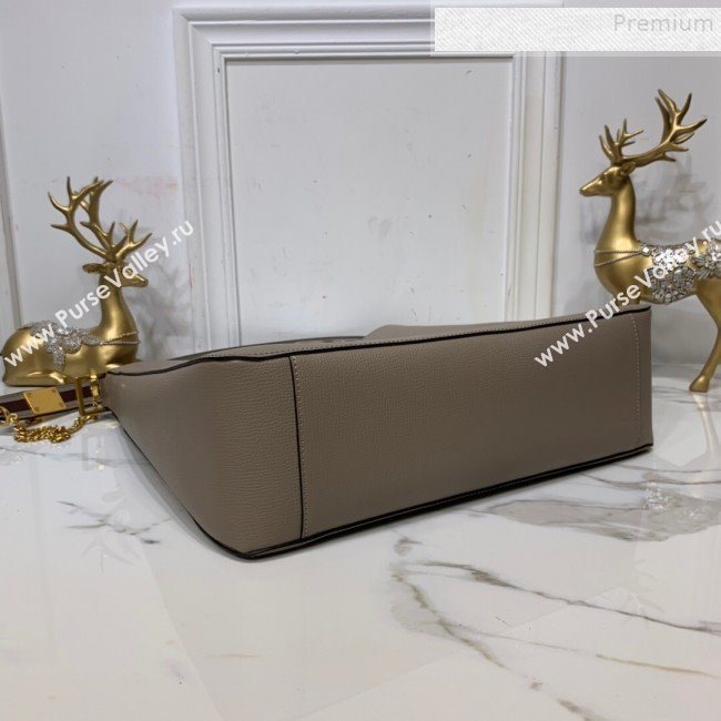 Valentino Grained Leather VLogo Hobo Bag Grey 2019 (XYD-9090920)