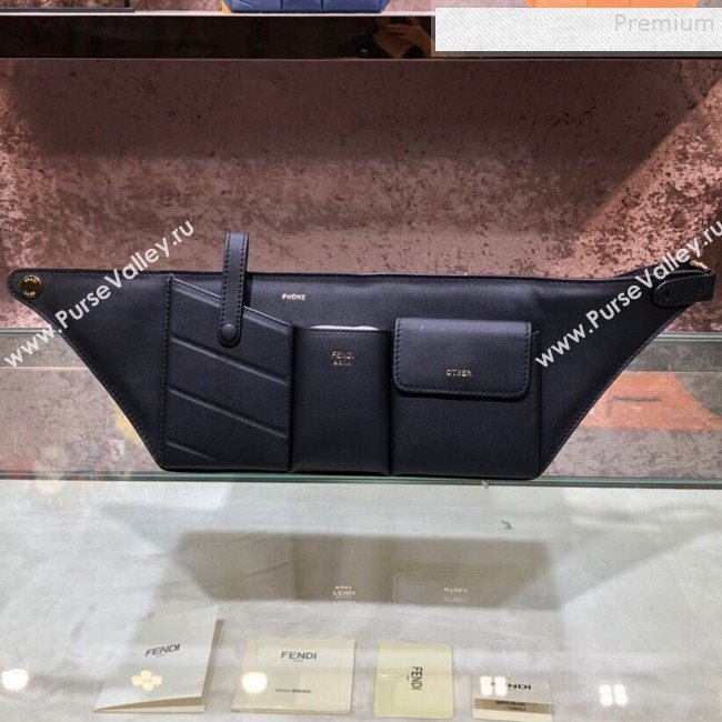 Fendi Leather Pockets Belt Bag Black 2019 (AFEI-9090923)