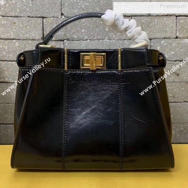 Fendi Peekaboo Iconic Mini Vintage Lambskin Bag Black 2019 (AFEI-9090927)