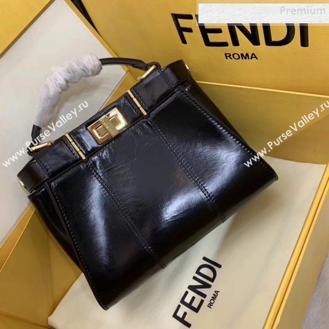 Fendi Peekaboo Iconic Mini Vintage Lambskin Bag Black 2019 (AFEI-9090927)