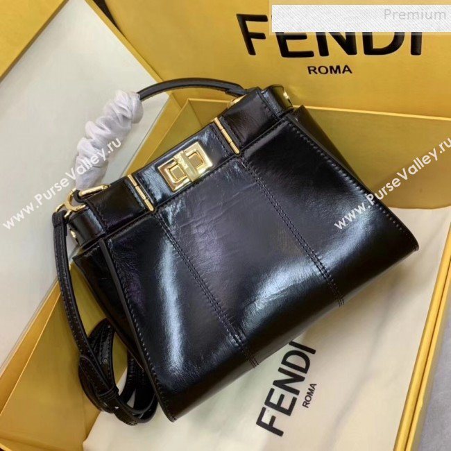 Fendi Peekaboo Iconic Mini Vintage Lambskin Bag Black 2019 (AFEI-9090927)