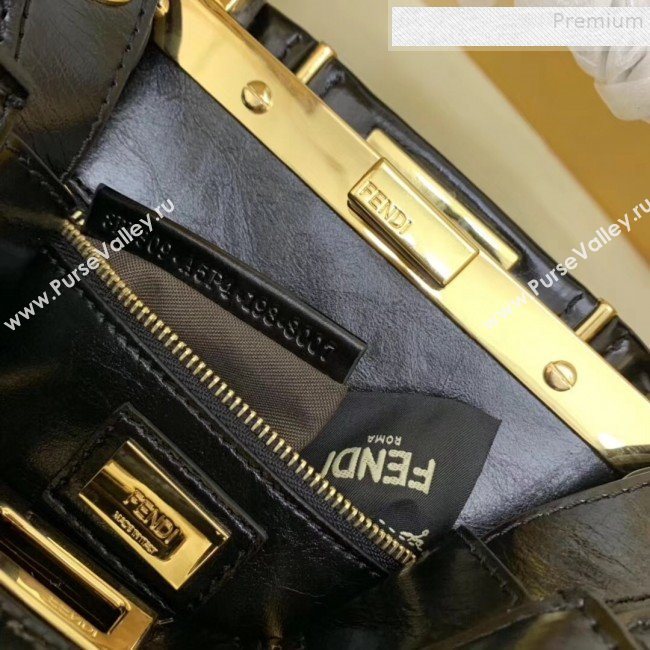 Fendi Peekaboo Iconic Mini Vintage Lambskin Bag Black 2019 (AFEI-9090927)