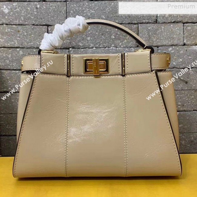 Fendi Peekaboo Iconic Mini Vintage Lambskin Bag White 2019 (AFEI-9090928)