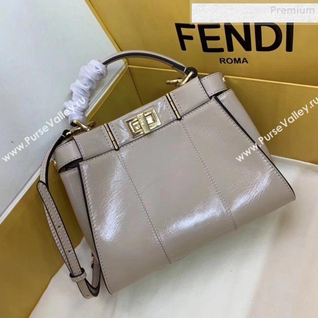 Fendi Peekaboo Iconic Mini Vintage Lambskin Bag White 2019 (AFEI-9090928)
