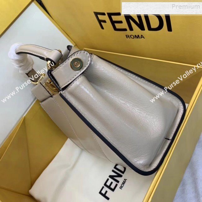 Fendi Peekaboo Iconic Mini Vintage Lambskin Bag White 2019 (AFEI-9090928)